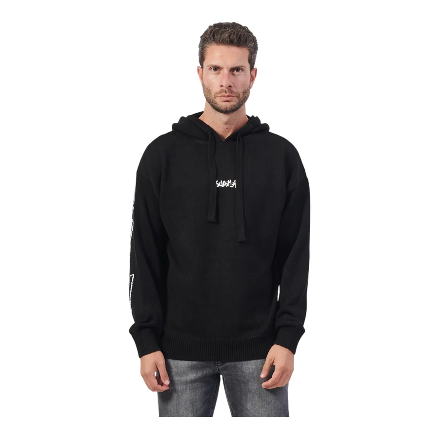 Maglia uomo con cappuccio in tricot