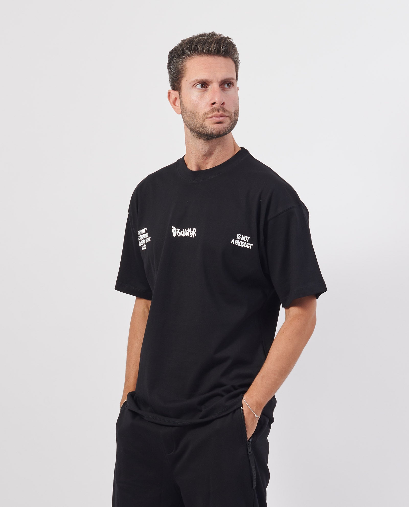 Maglia uomo over in jersey Black