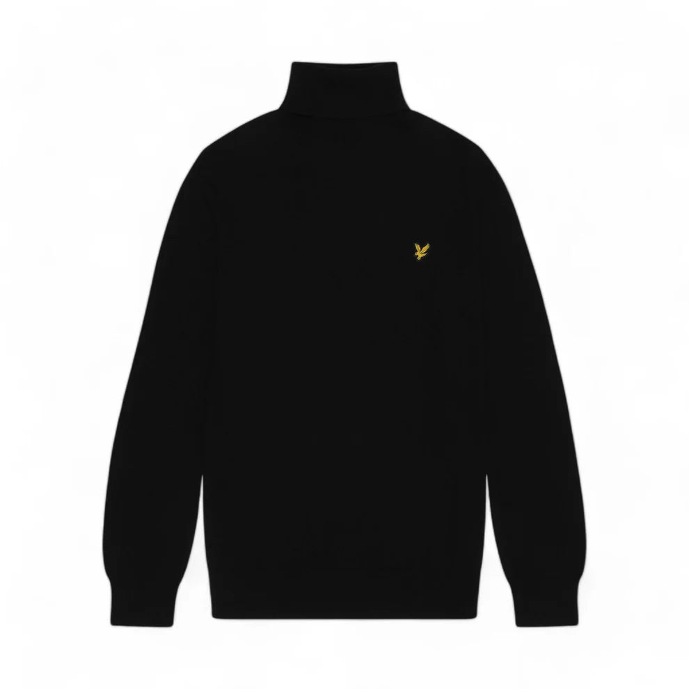Cotton Merino Turtleneck Jumper Black